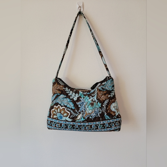 Vera Bradley Brown/Aqua Handbag - Picture 2 of 7